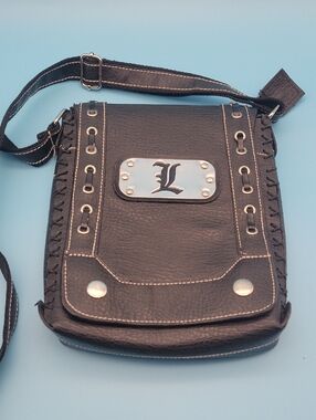 Black Faux Leather Crossbody Bag Anime Merch Death Note L